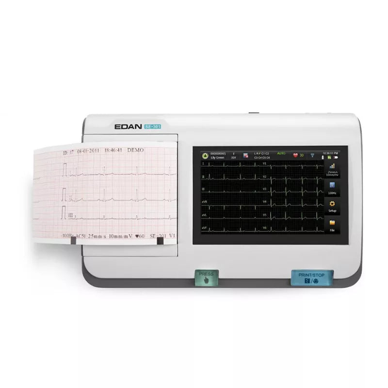 EDAN SE-301 Multi Channels Diagnostic ECG Portable Design Touch Screen ecg machine