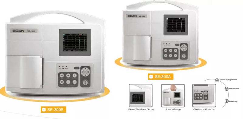 Edan SE-300 Series Color display 3-Channel Protable ECG